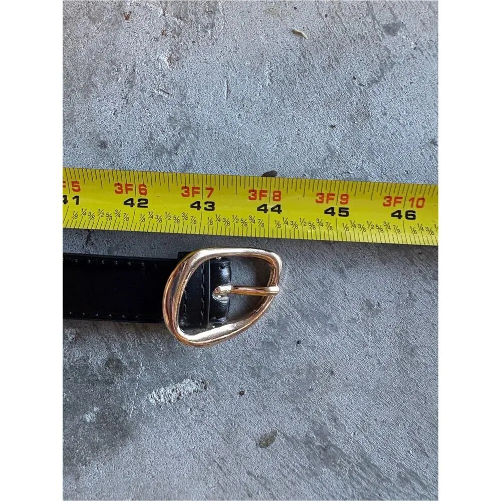 NWOT Black 1” Belt Gold D-Shaped Buckle Size Medium/Large